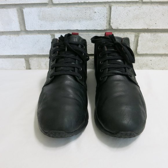 Geox Black Leather Comfort High Top Boots Men's Footear Casual Shoes Size 12 - Picture 5 of 7